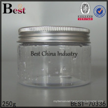 clear bottle plastic container, 250g clear plastic jar, big size plastic jar supplier